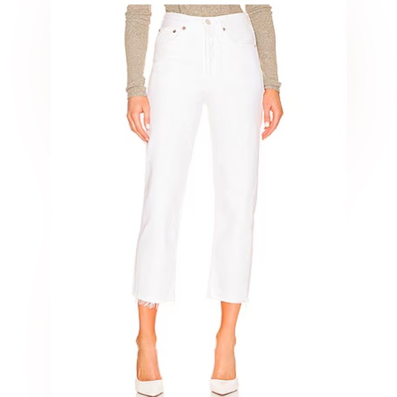 AGOLDE  Size 26 90's Crop Jeans in Element White - Picture 1 of 8